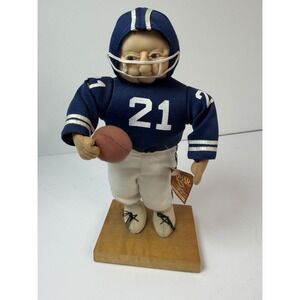 Kamar Football Plush Doll On Base Vintage NFL Blue White Team